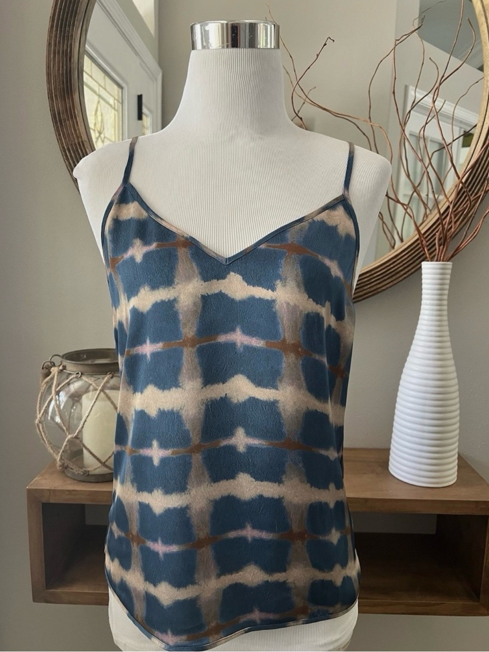 Babaton Everly Camisole Blue Tie Dye Cami Size S
